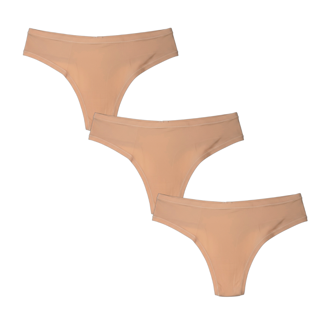 Clétte Sakura full coverage thong underwear 3-pack in black, women’s comfort underwear