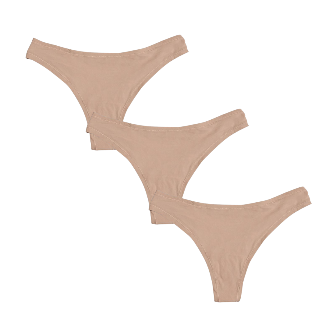 Clétte solene minimal coverage thong underwear 3-pack, women’s comfort underwear