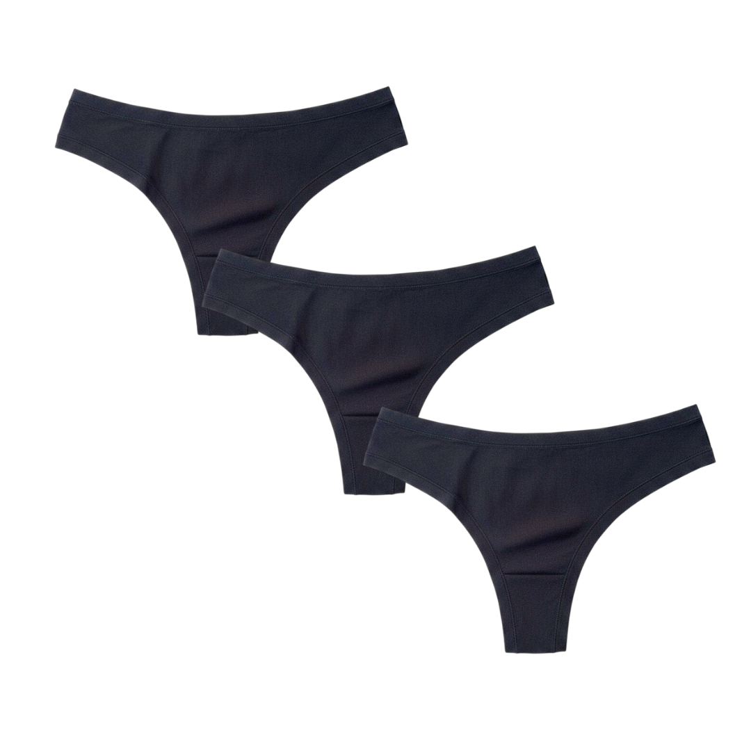 Clétte solene minimal coverage thong underwear 3-pack, women’s comfort underwear