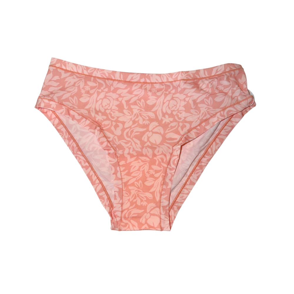 Benissa Mid-Rise Bikini Briefs: Blush Blossom